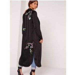 MissGuided Oriental Embroidered Duster